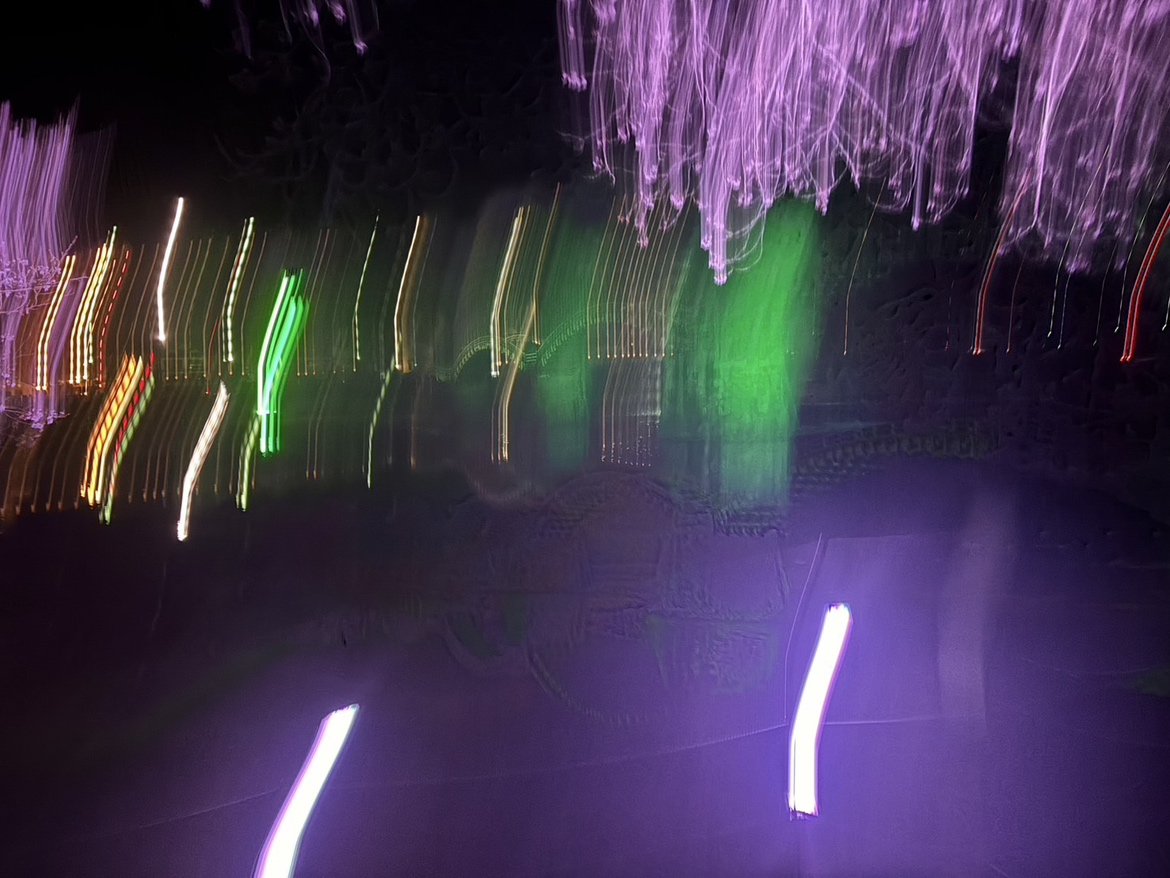 錦帯橋の夜桜失敗写真