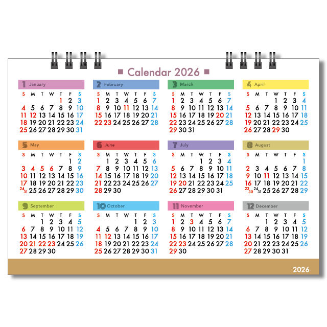 卓上レインボーインデックス｜大広カレンダー